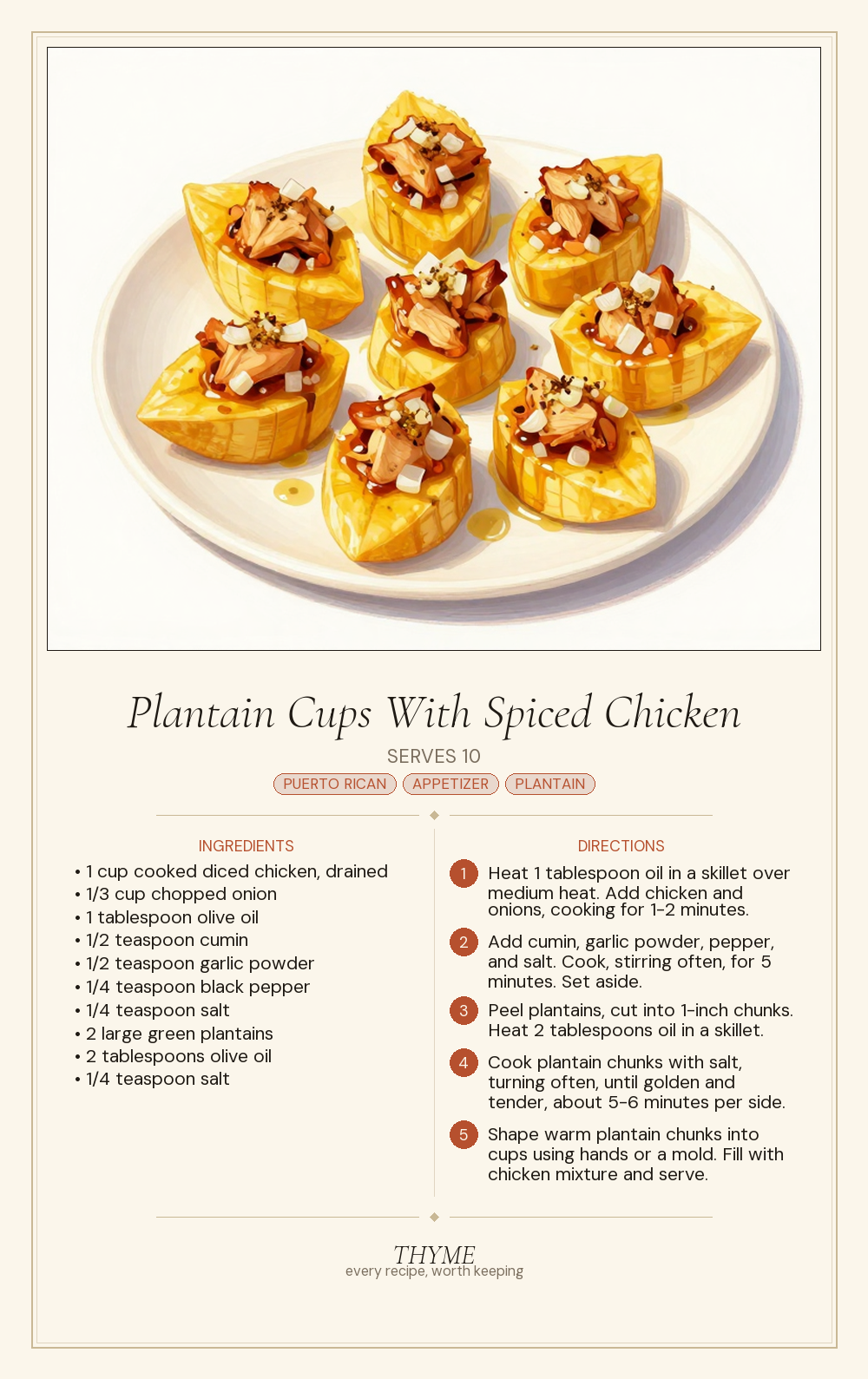 Plantain Cups With Spiced Chicken