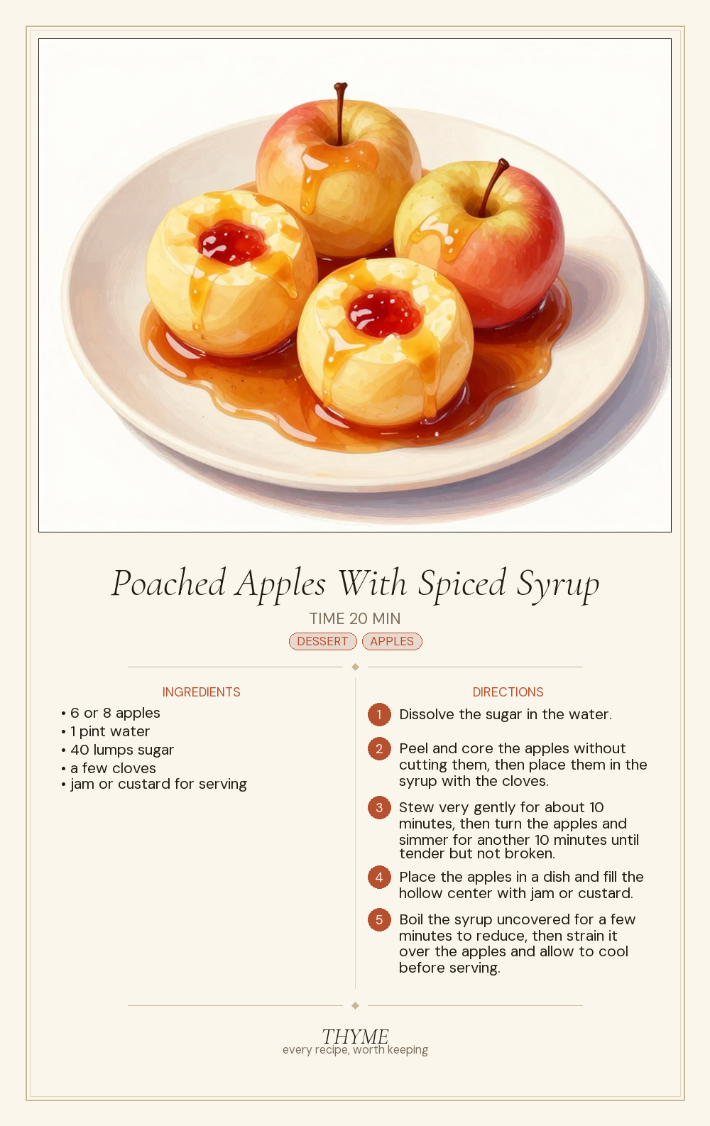Poached Apples With Spiced Syrup
