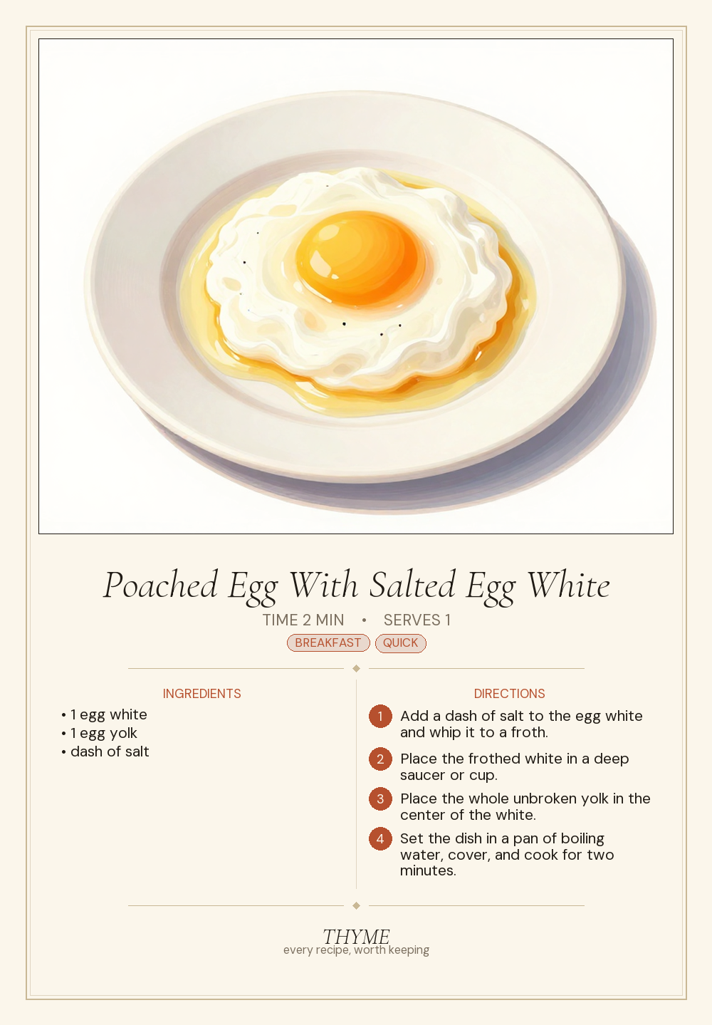 Poached Egg With Salted Egg White