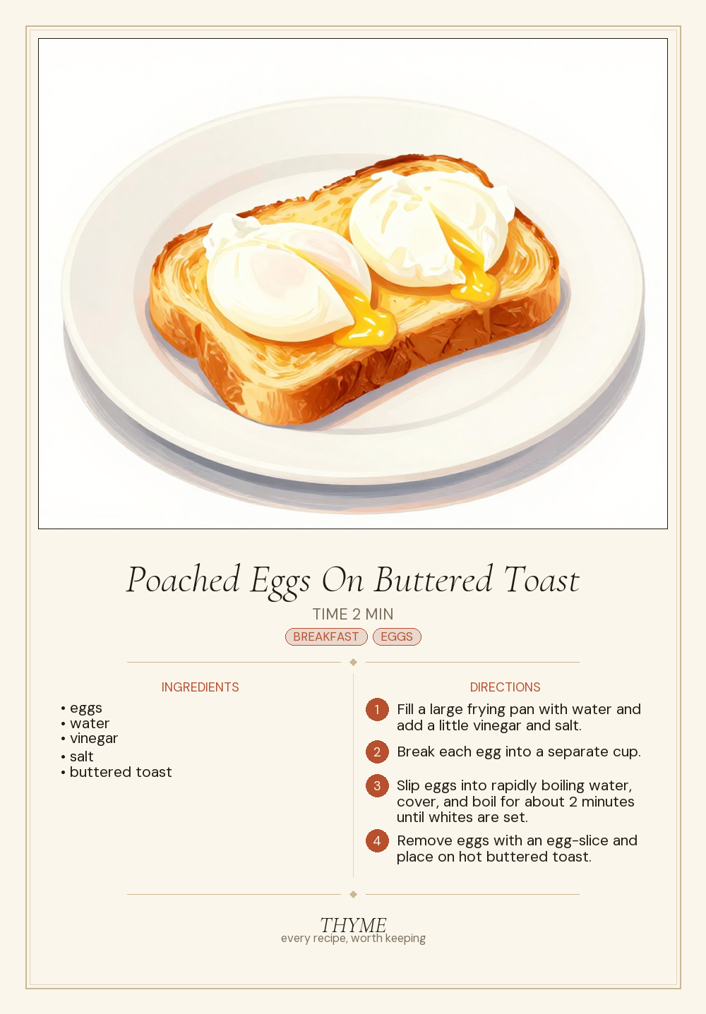 Poached Eggs On Buttered Toast
