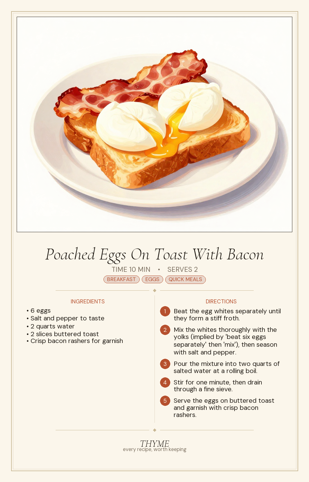 Poached Eggs On Toast With Bacon