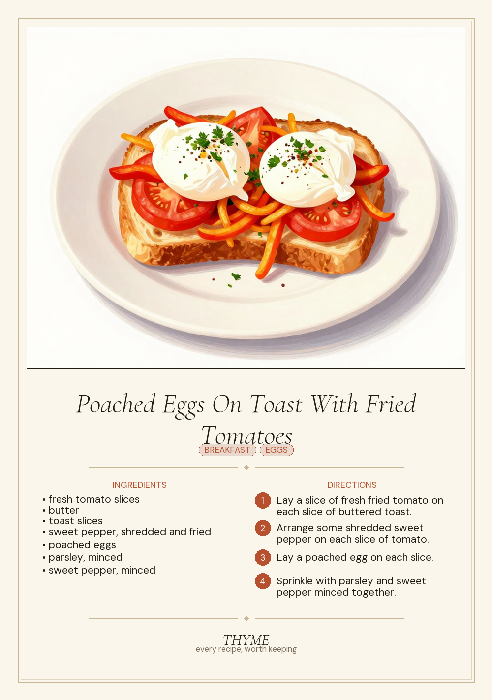 Poached Eggs On Toast With Fried Tomatoes