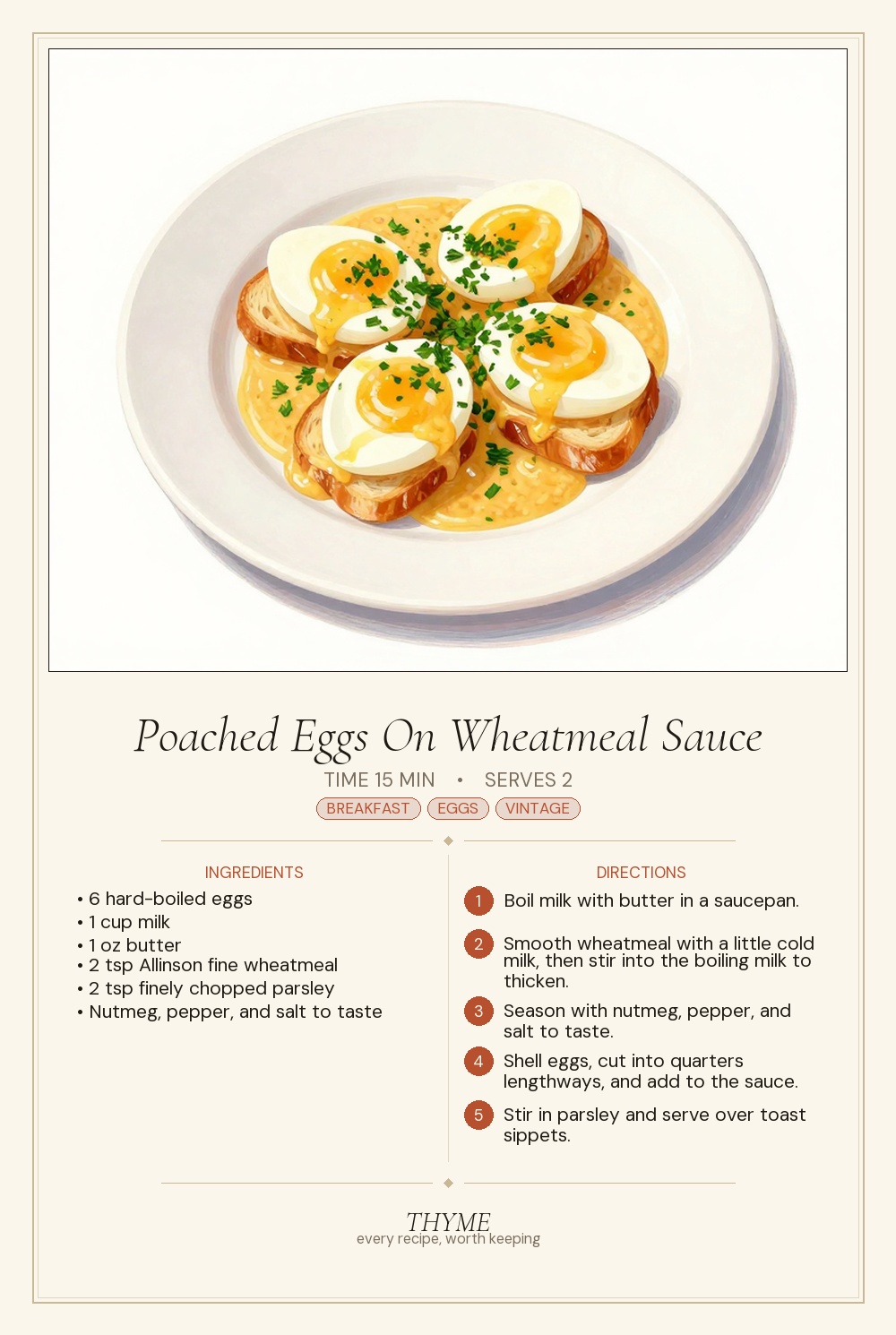 Poached Eggs On Wheatmeal Sauce