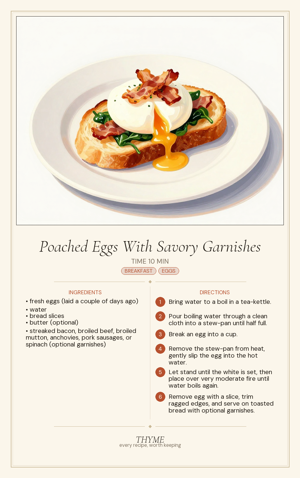 Poached Eggs With Savory Garnishes