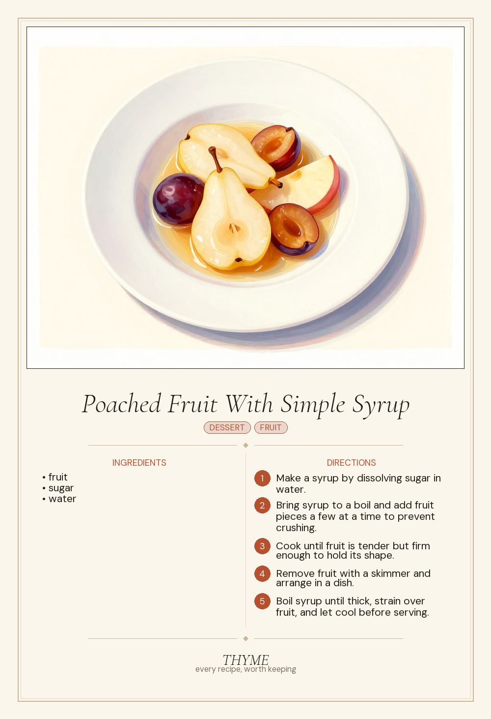 Poached Fruit With Simple Syrup