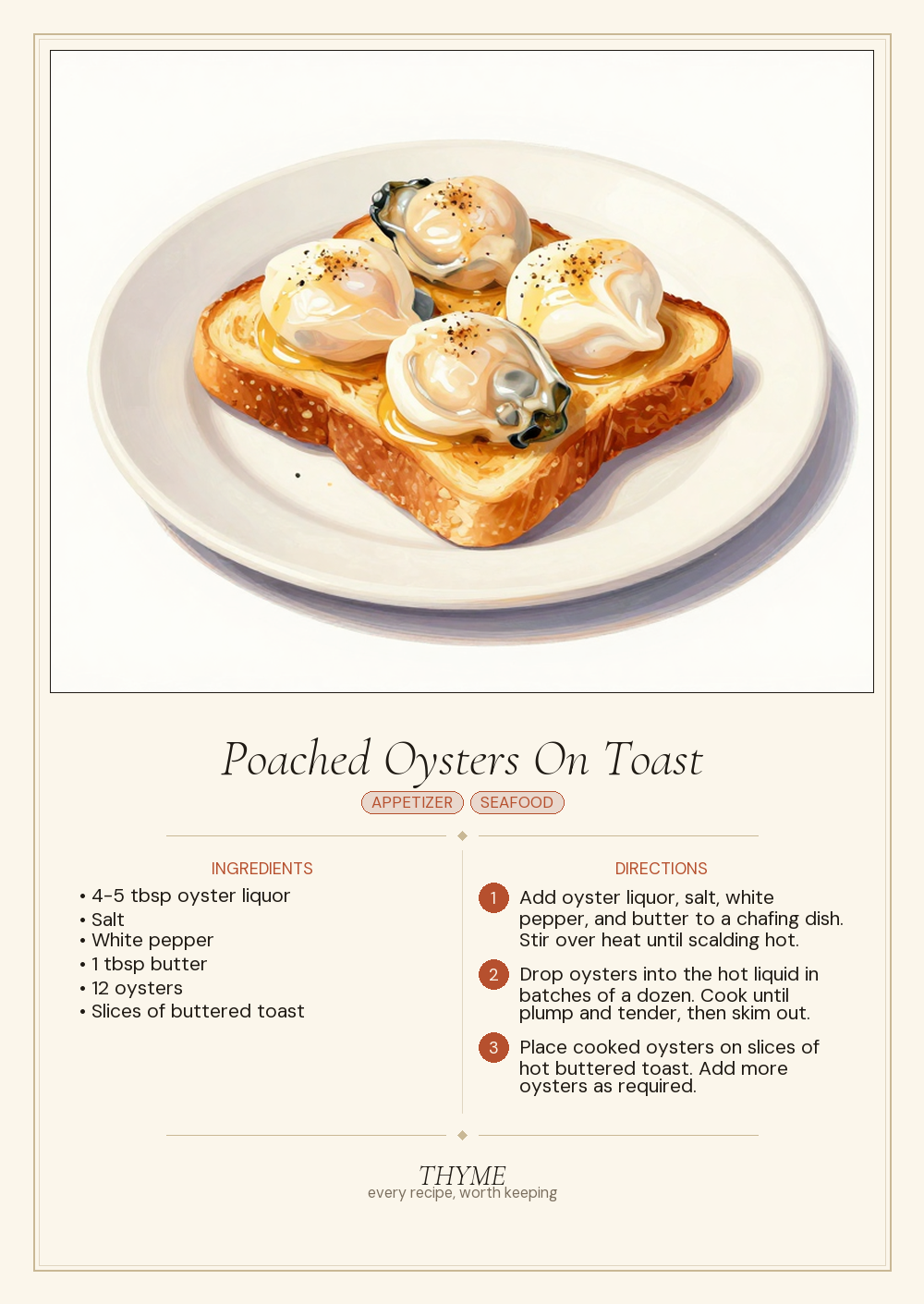 Poached Oysters On Toast