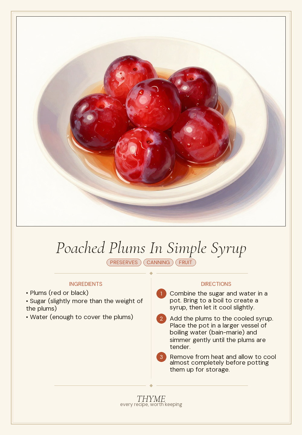 Poached Plums In Simple Syrup