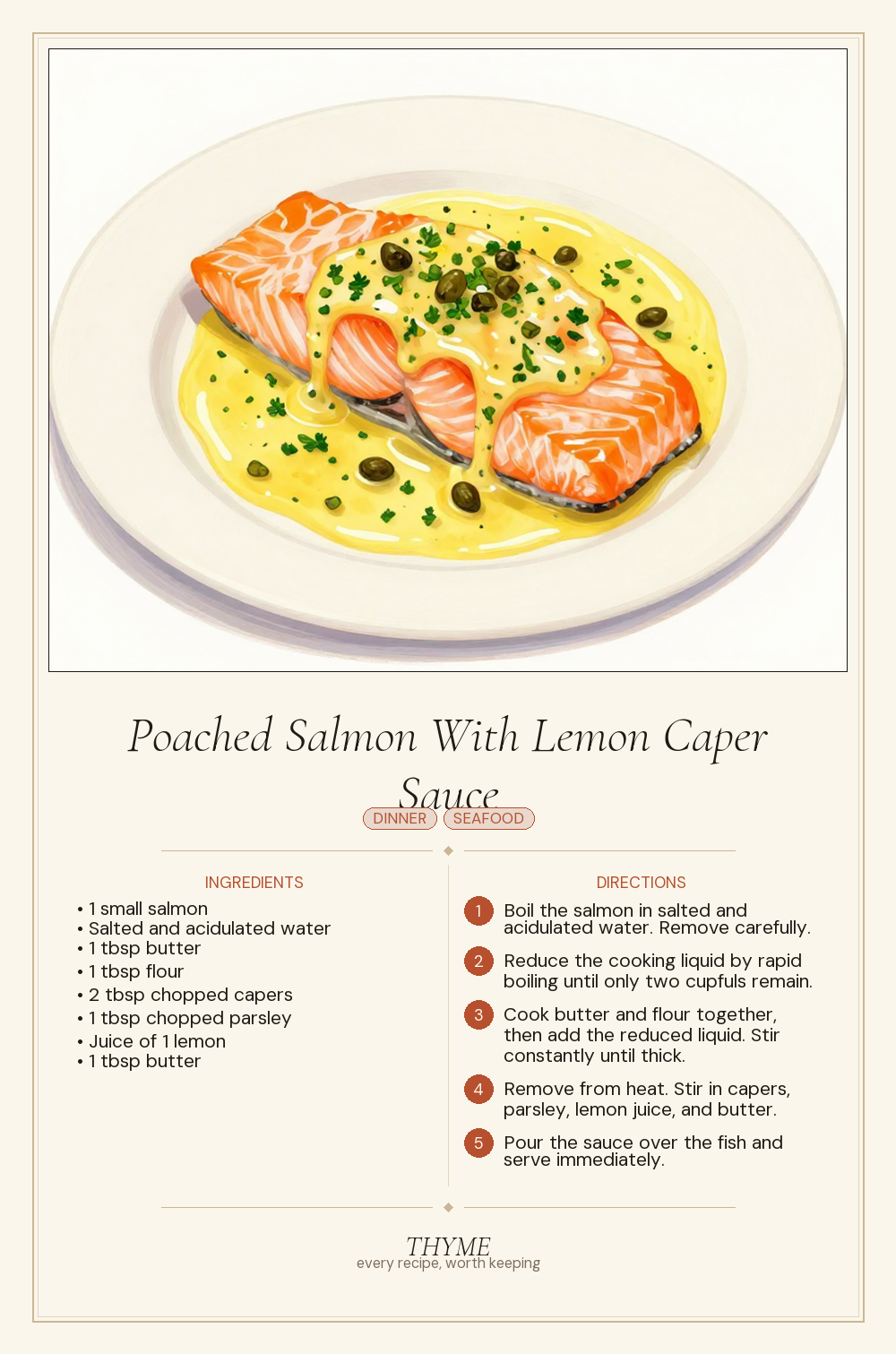 Poached Salmon With Lemon Caper Sauce