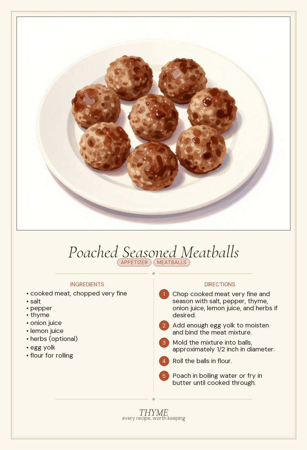Poached Seasoned Meatballs