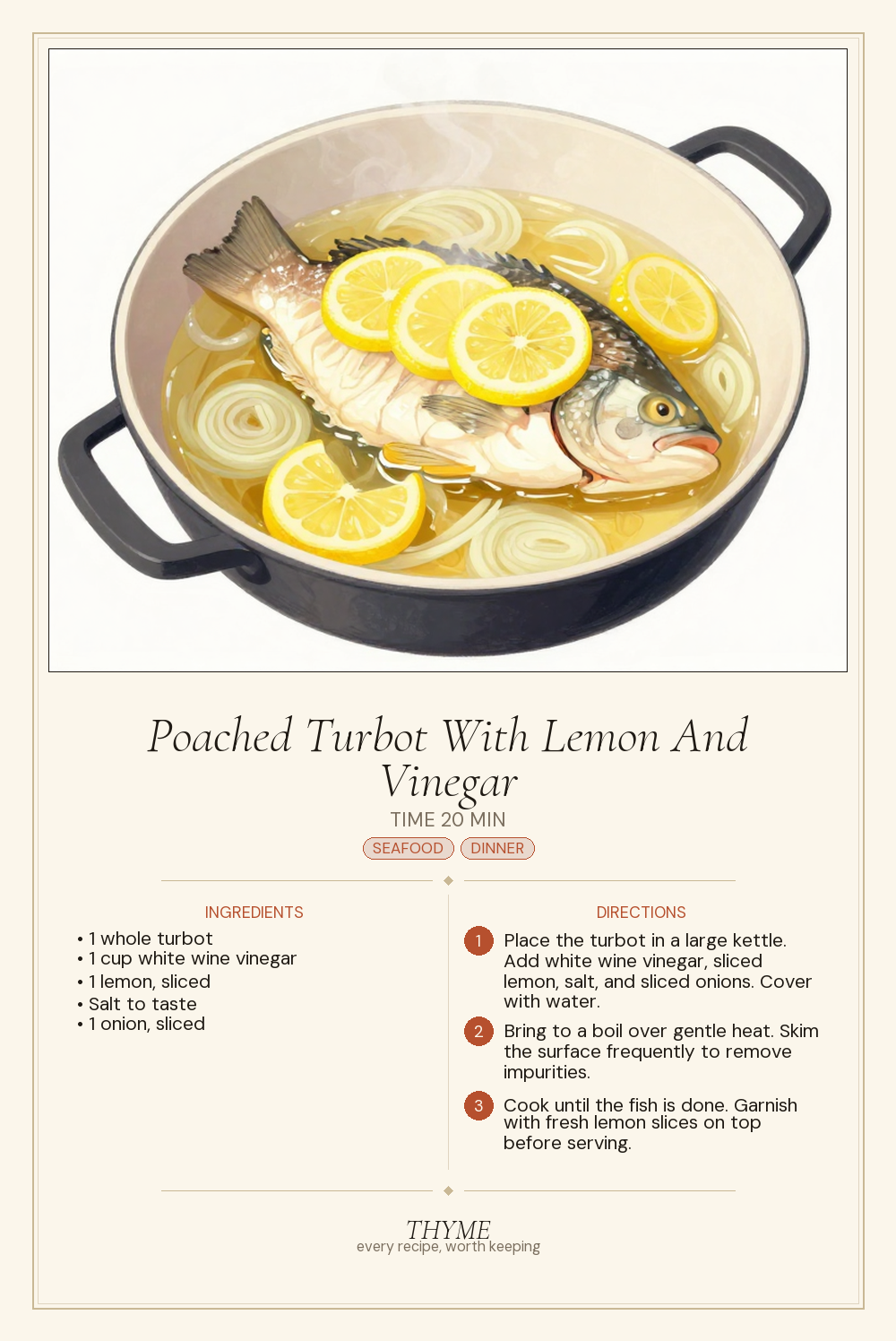 Poached Turbot With Lemon And Vinegar