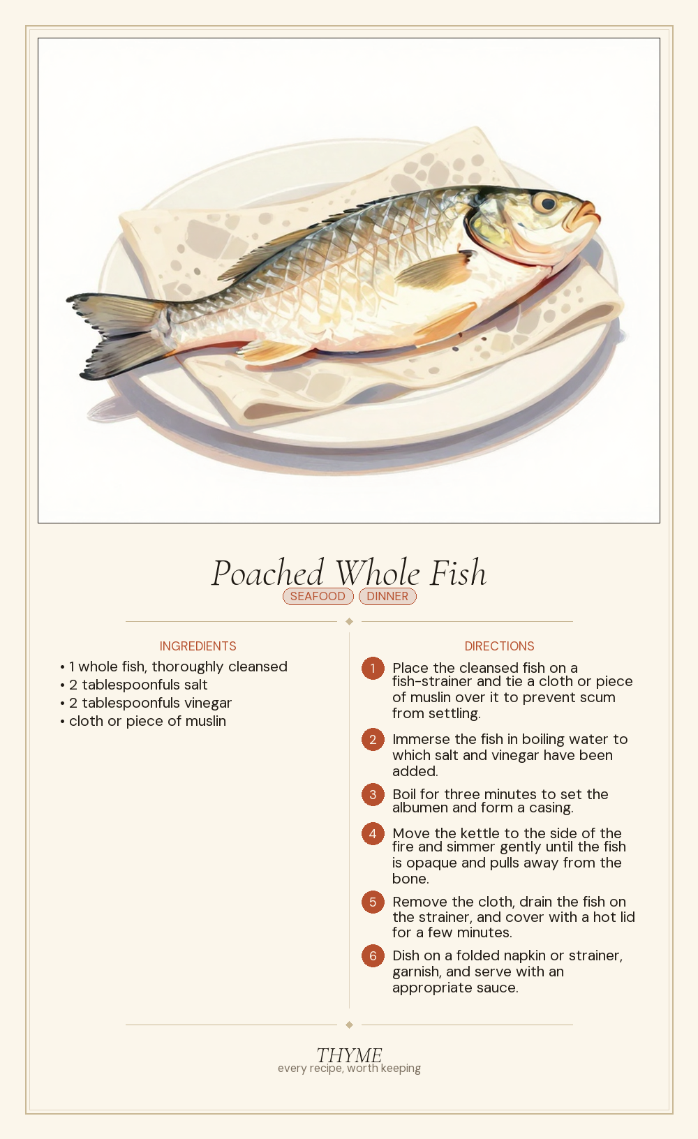 Poached Whole Fish