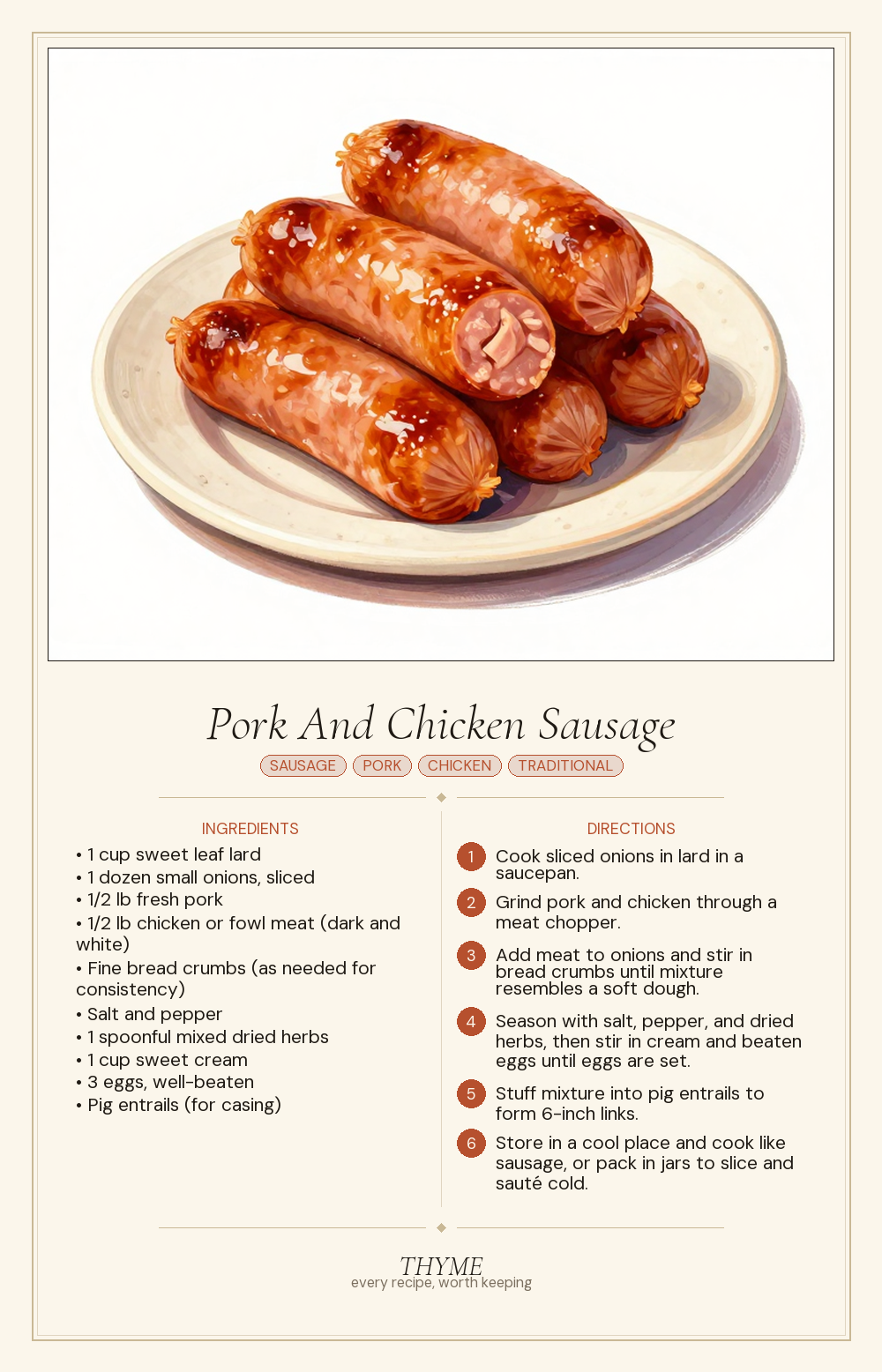 Pork And Chicken Sausage