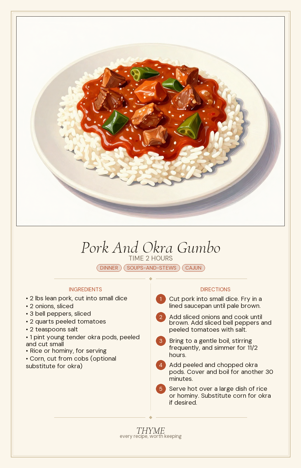 Pork And Okra Gumbo