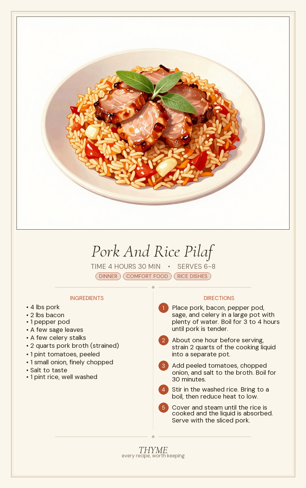 Pork And Rice Pilaf