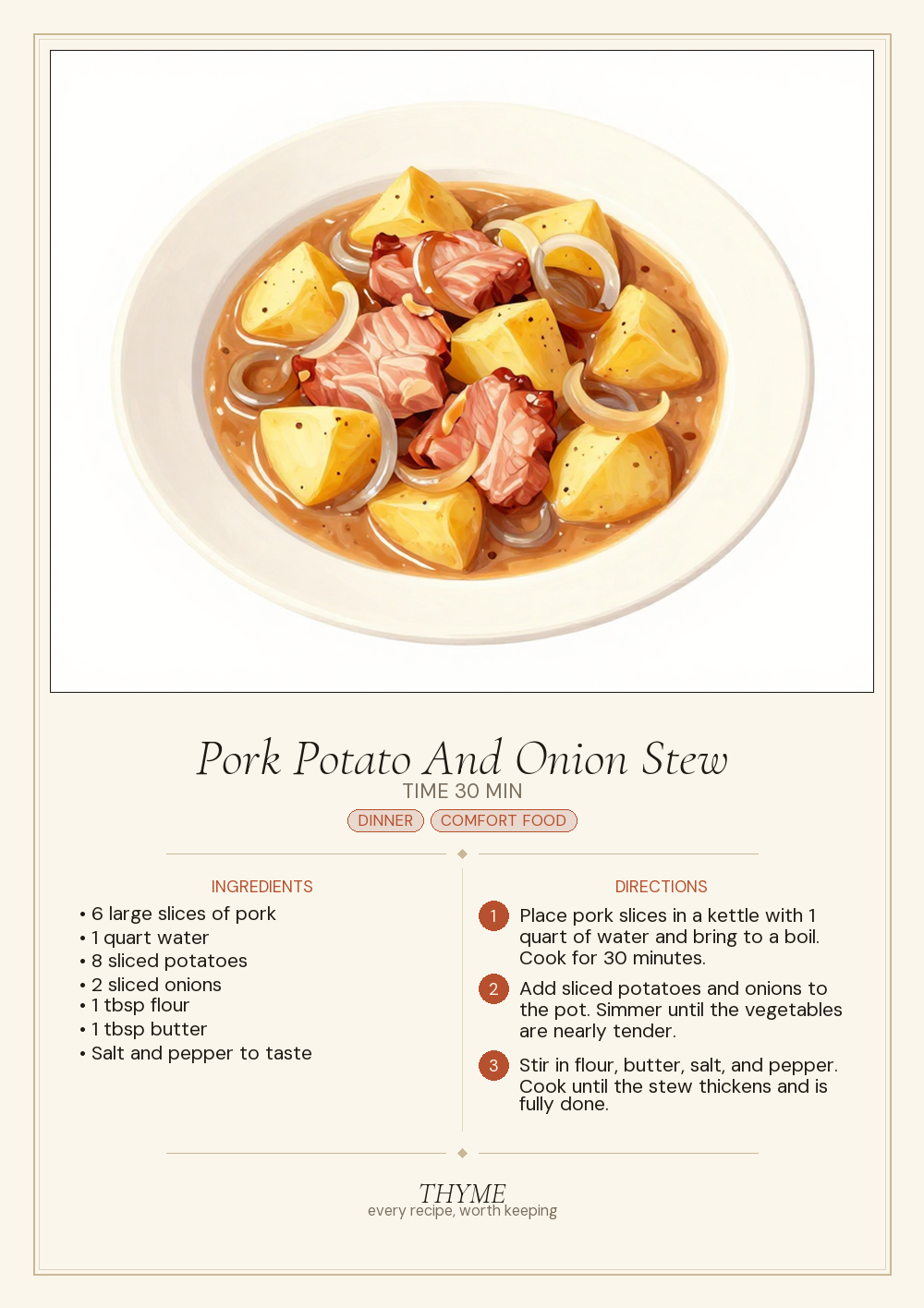 Pork Potato And Onion Stew