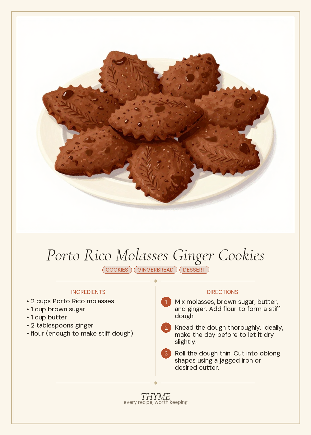 Porto Rico Molasses Ginger Cookies