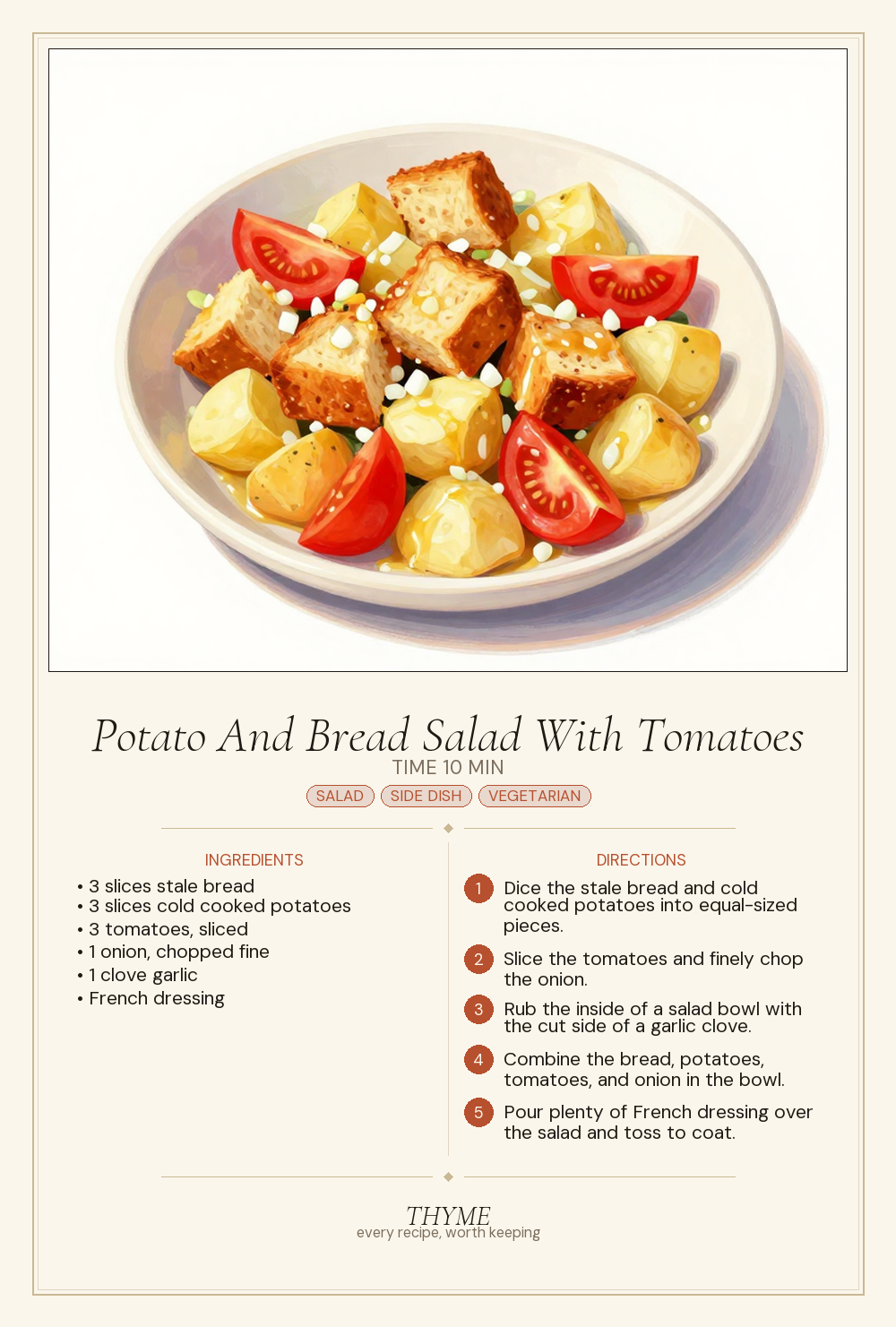 Potato And Bread Salad With Tomatoes
