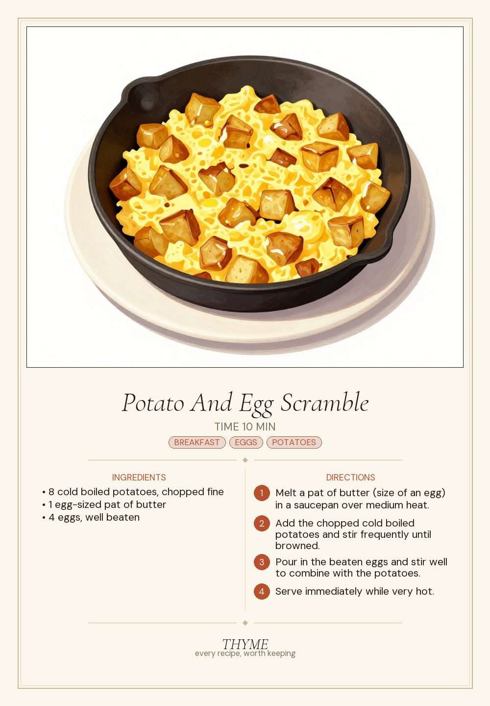 Potato And Egg Scramble