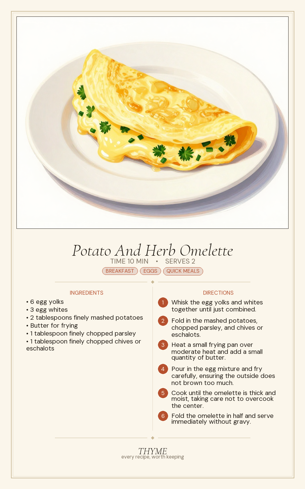 Potato And Herb Omelette