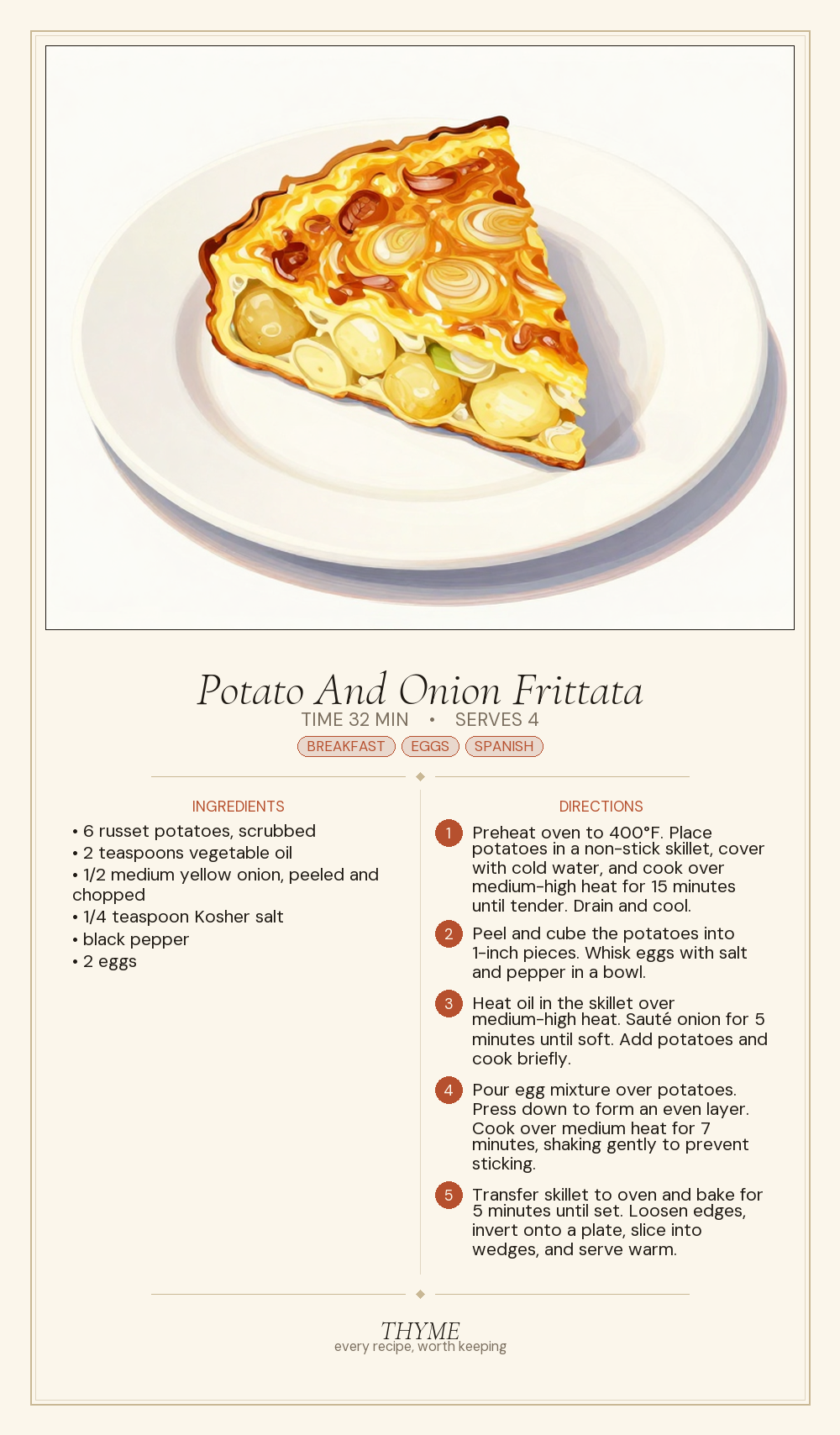 Potato And Onion Frittata