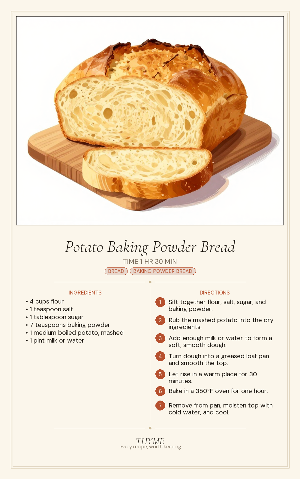 Potato Baking Powder Bread
