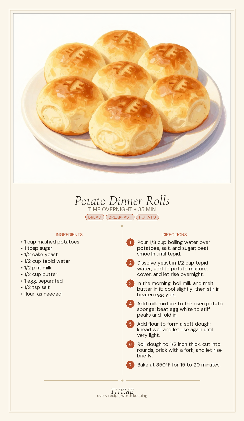 Potato Dinner Rolls