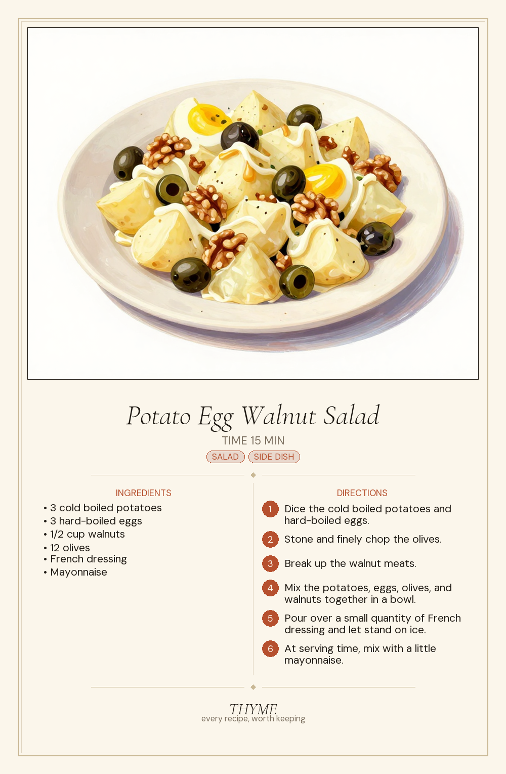 Potato Egg Walnut Salad