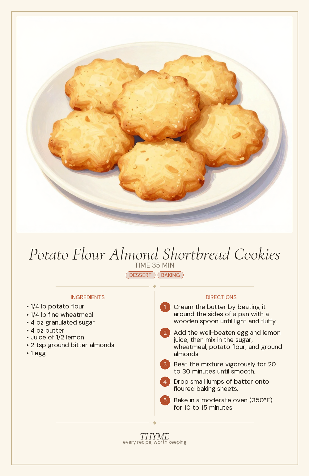 Potato Flour Almond Shortbread Cookies