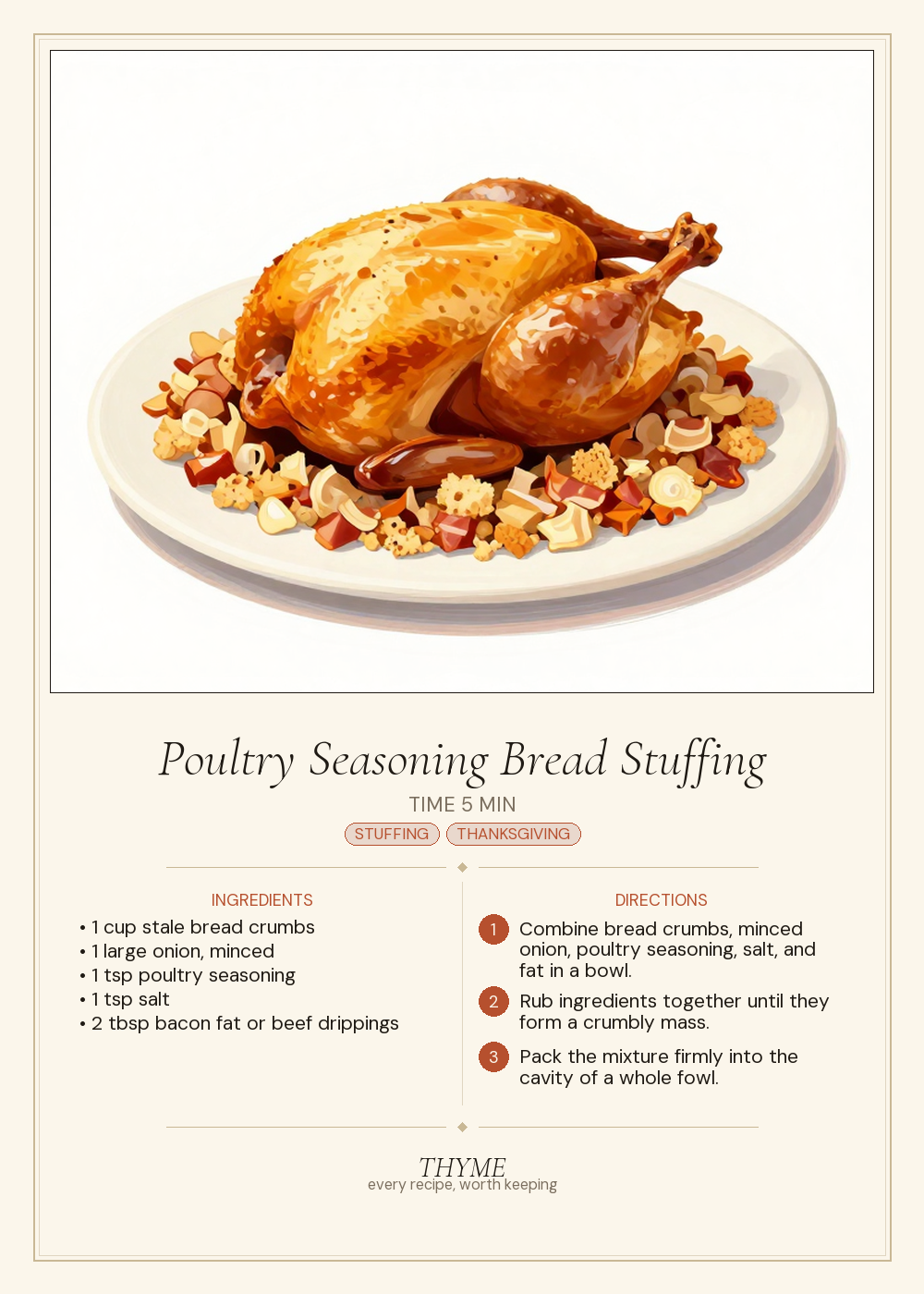 Poultry Seasoning Bread Stuffing