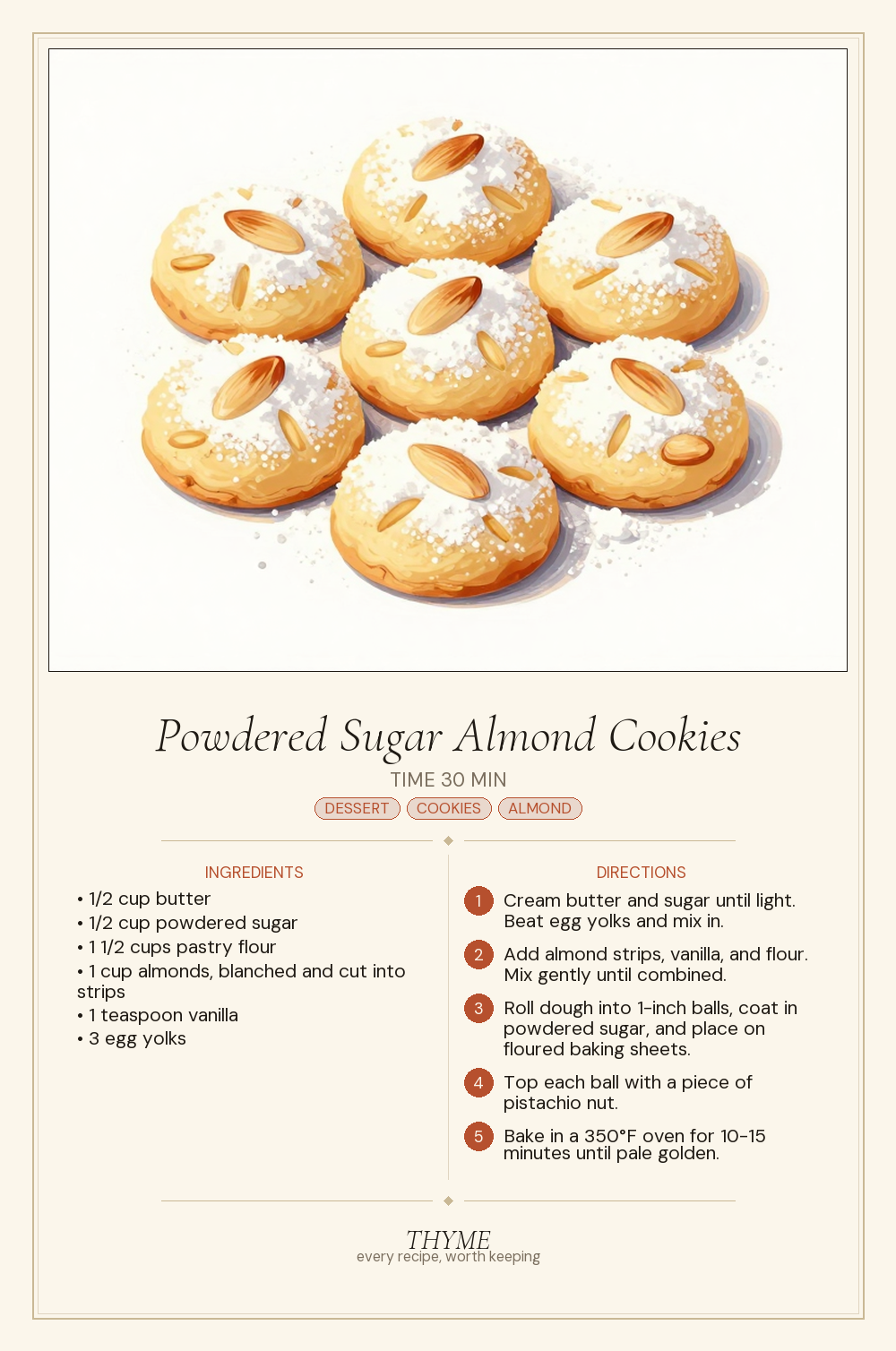 Powdered Sugar Almond Cookies