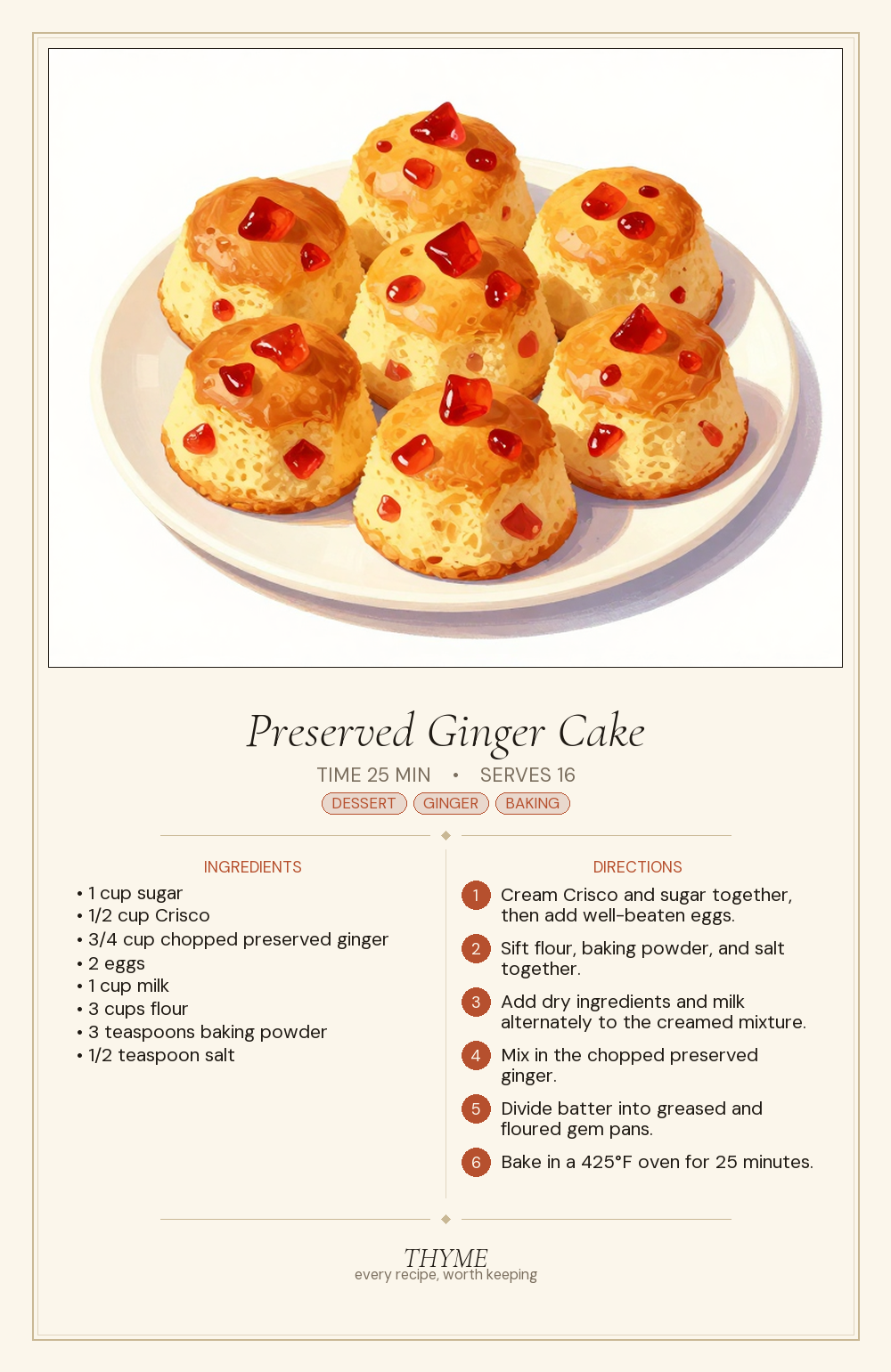 Preserved Ginger Cake