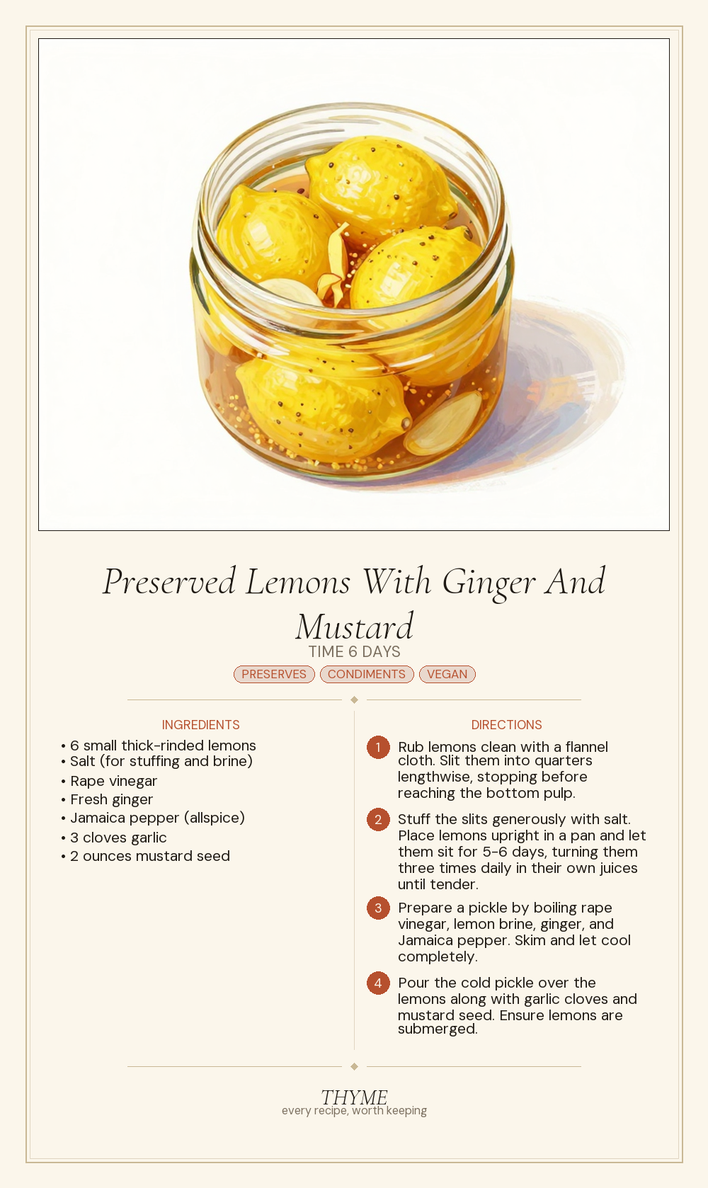 Preserved Lemons With Ginger And Mustard