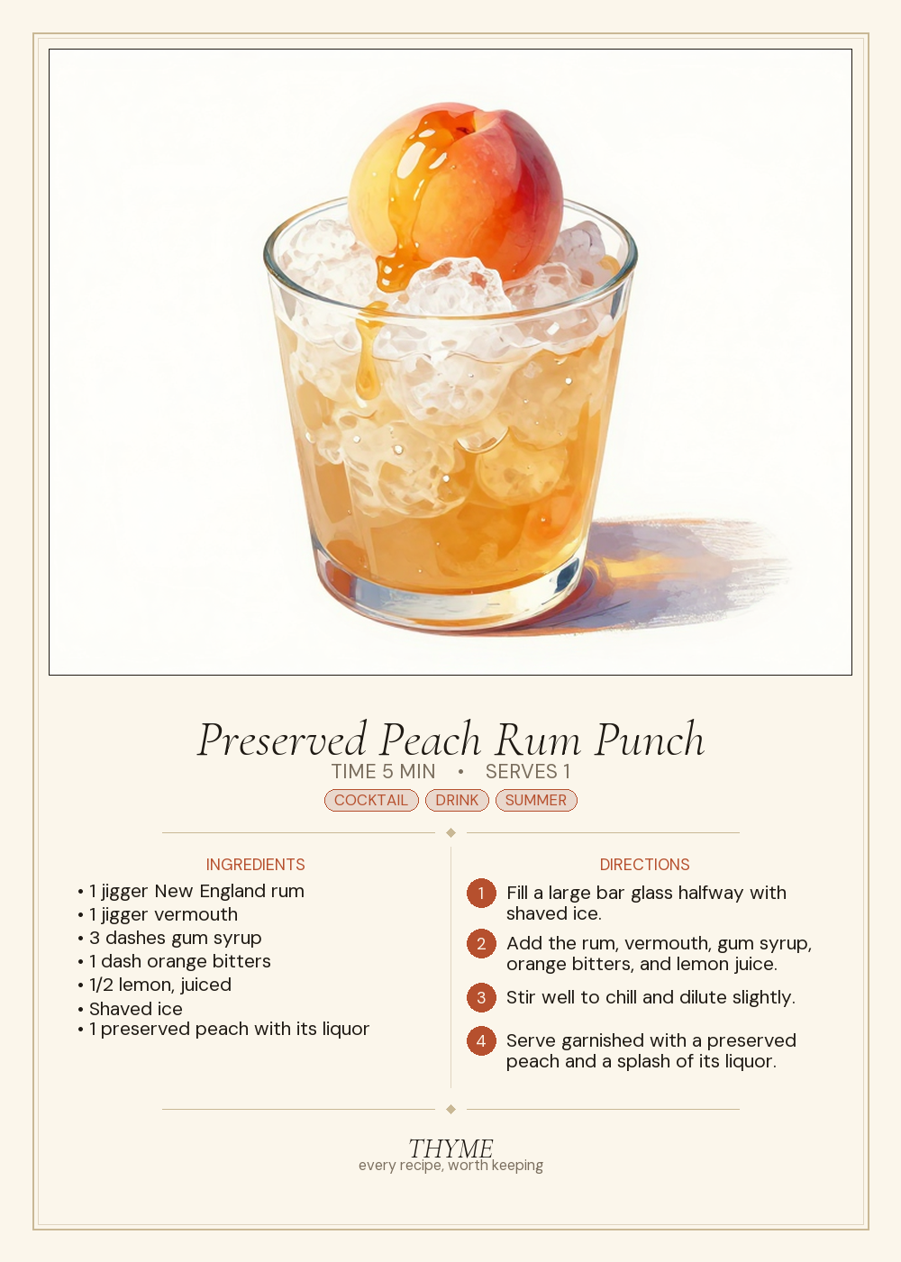Preserved Peach Rum Punch