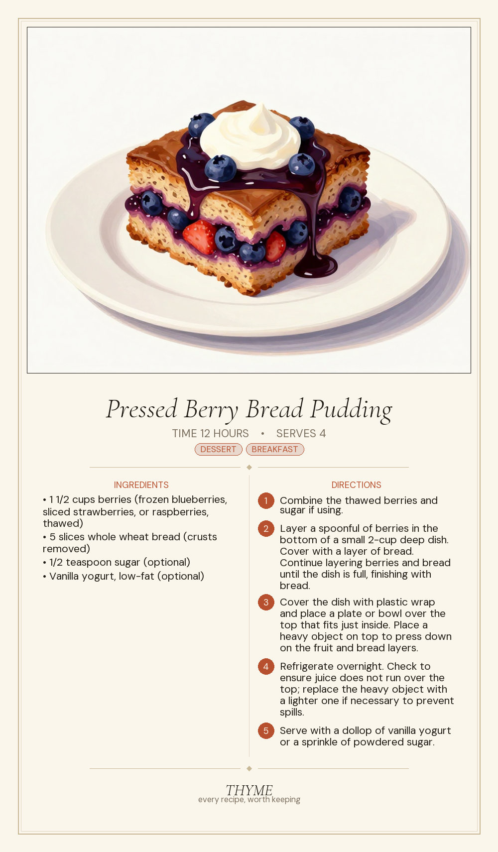 Pressed Berry Bread Pudding