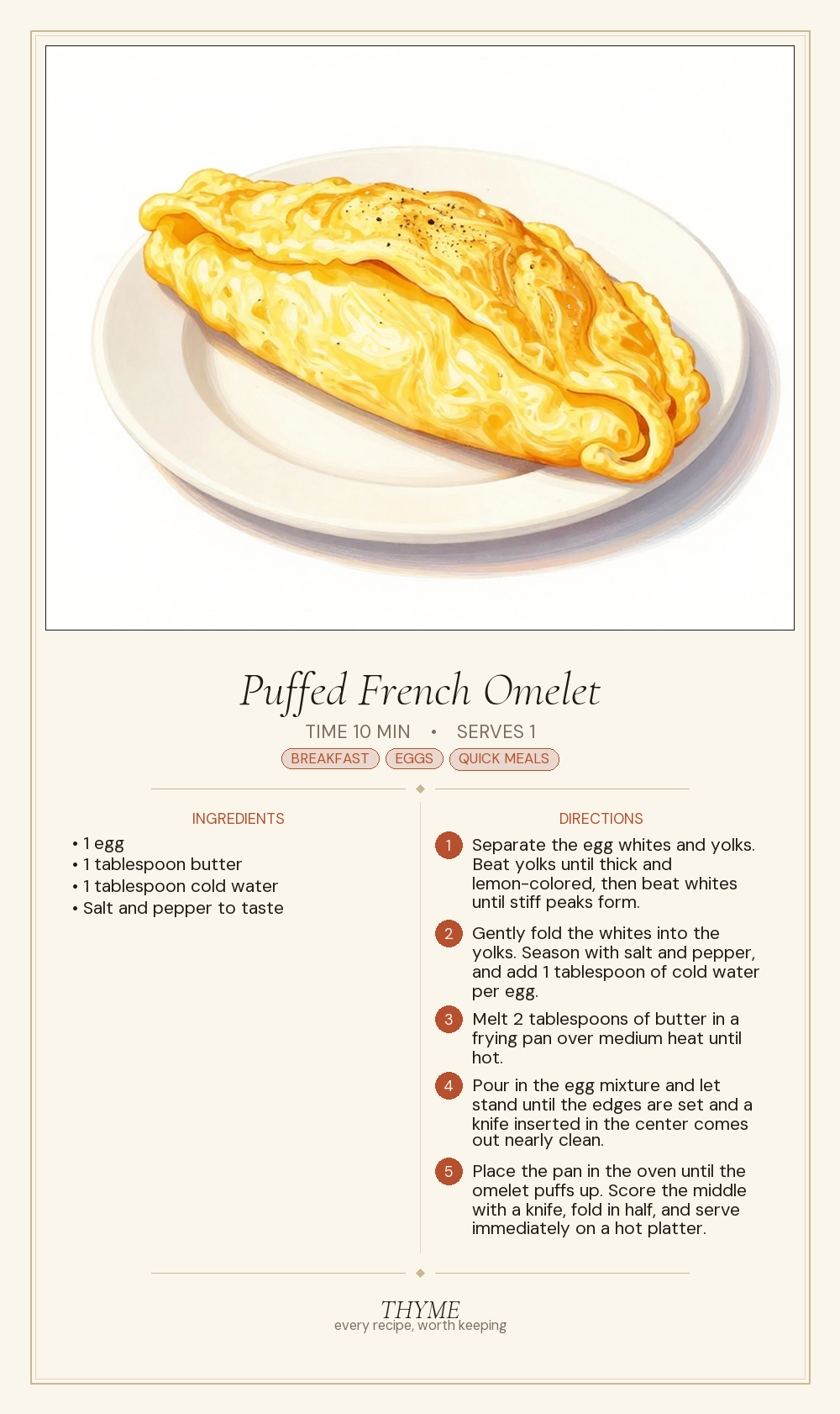 Puffed French Omelet