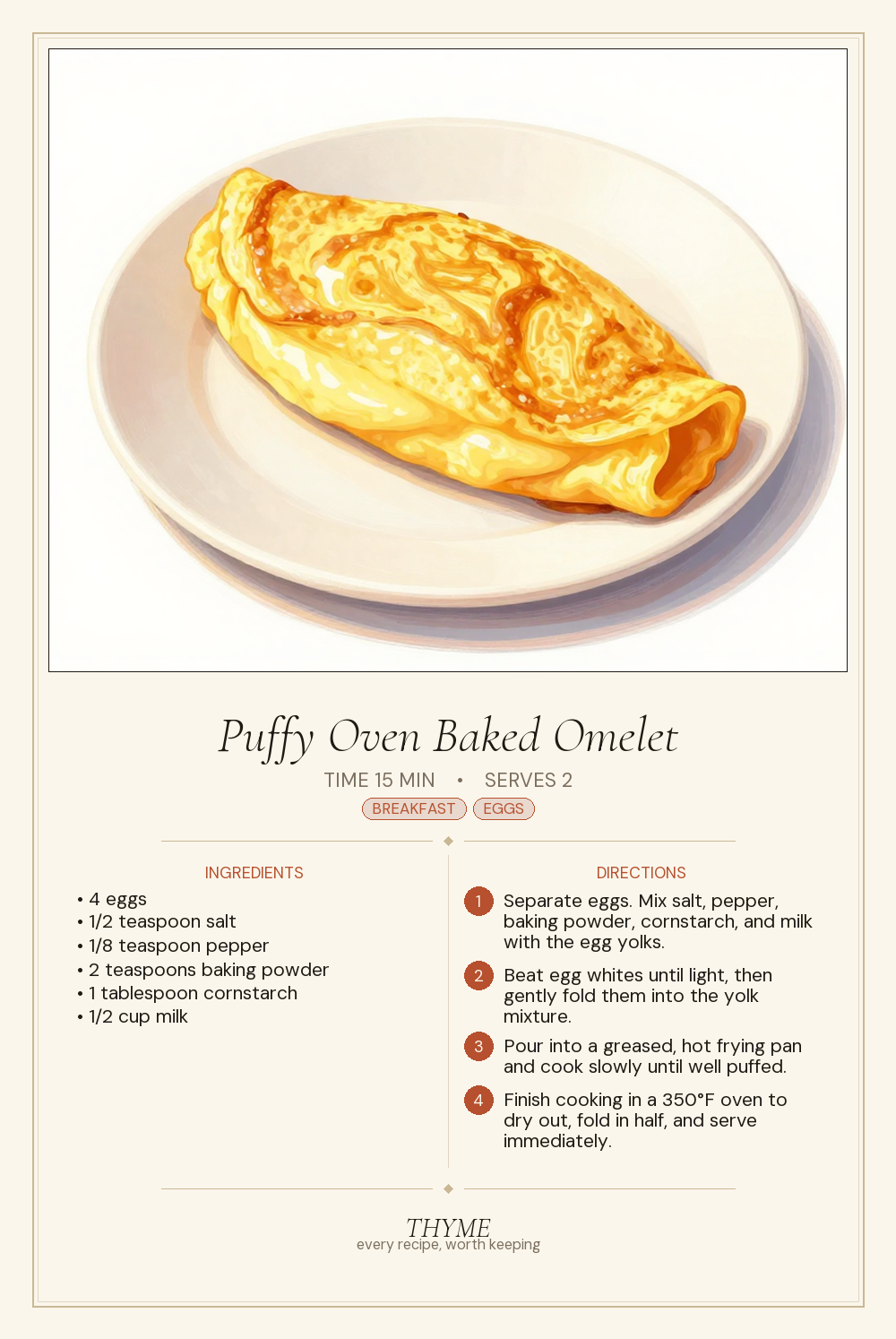 Puffy Oven Baked Omelet