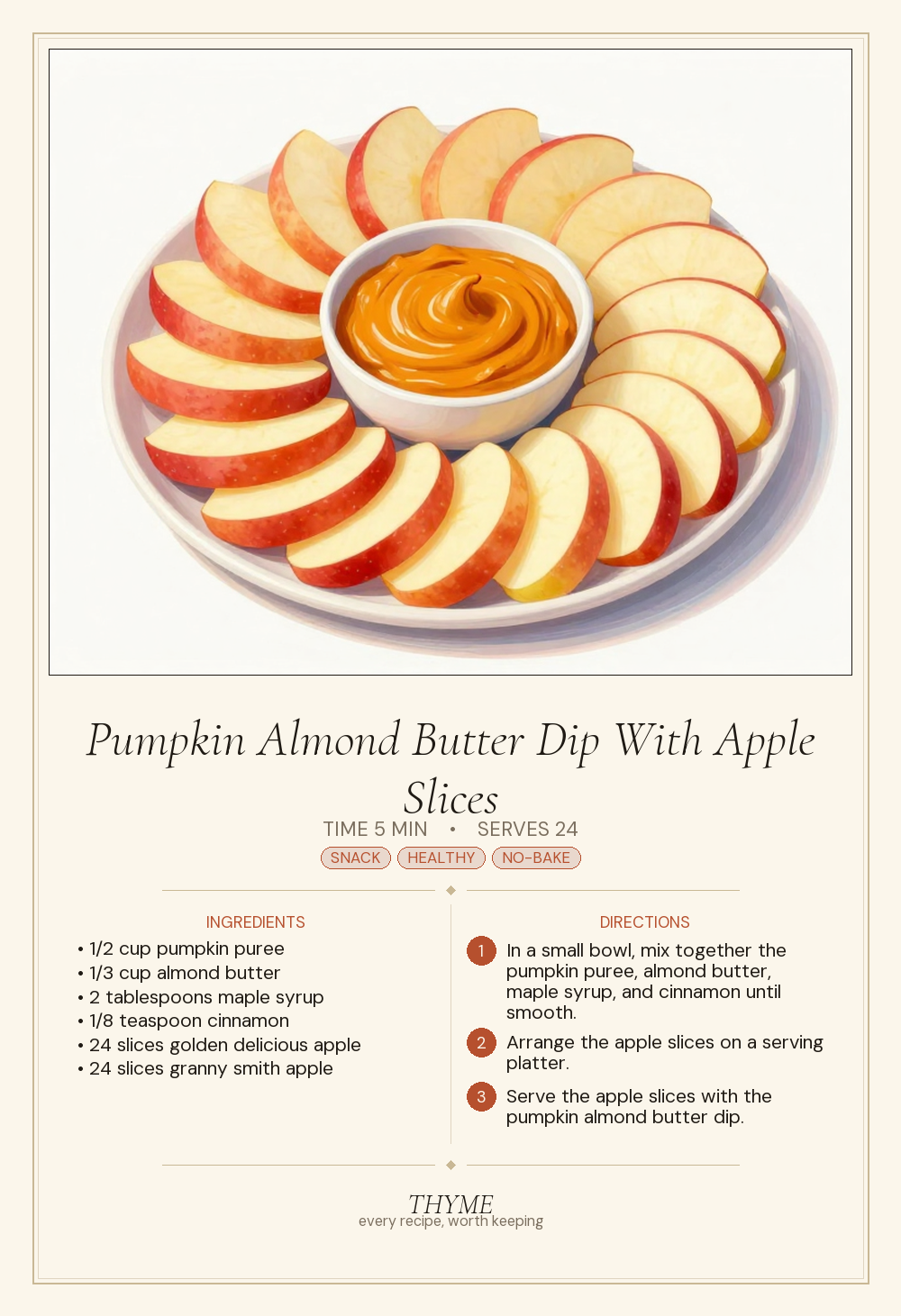 Pumpkin Almond Butter Dip With Apple Slices