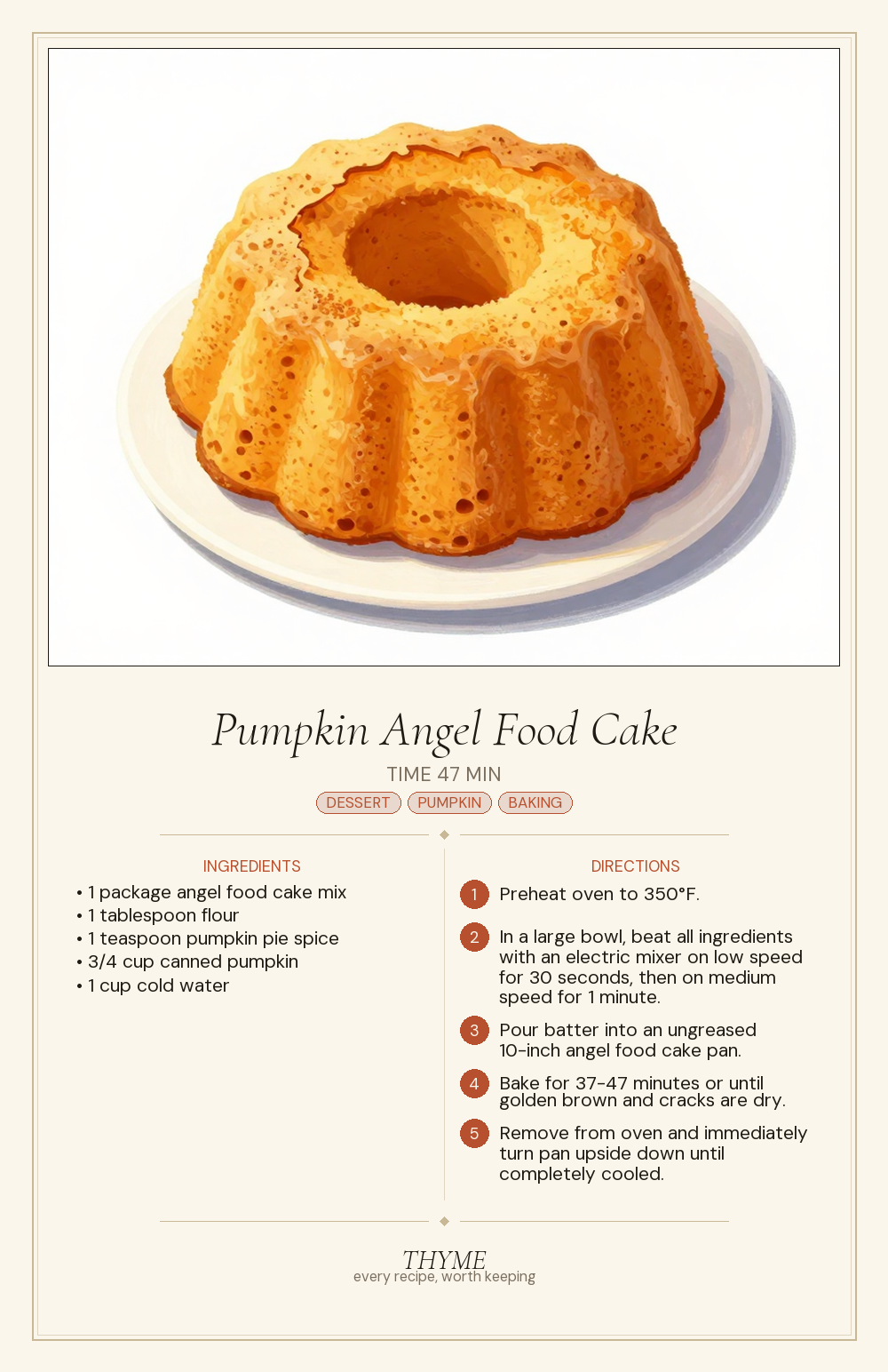 Pumpkin Angel Food Cake