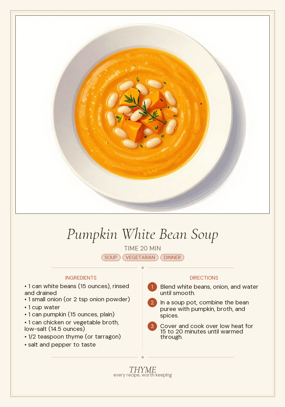 Pumpkin White Bean Soup