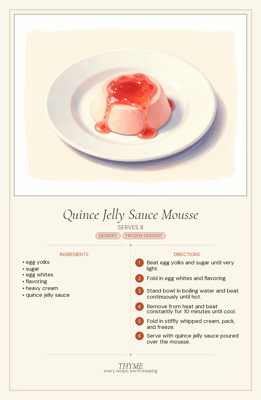 Quince Jelly Sauce Mousse