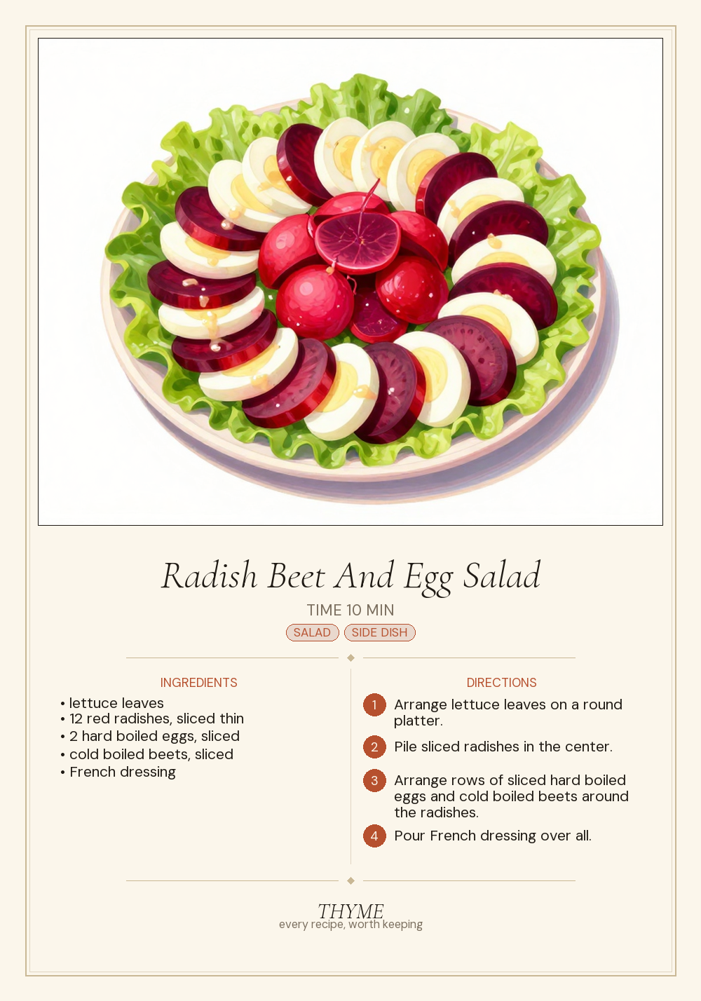 Radish Beet And Egg Salad