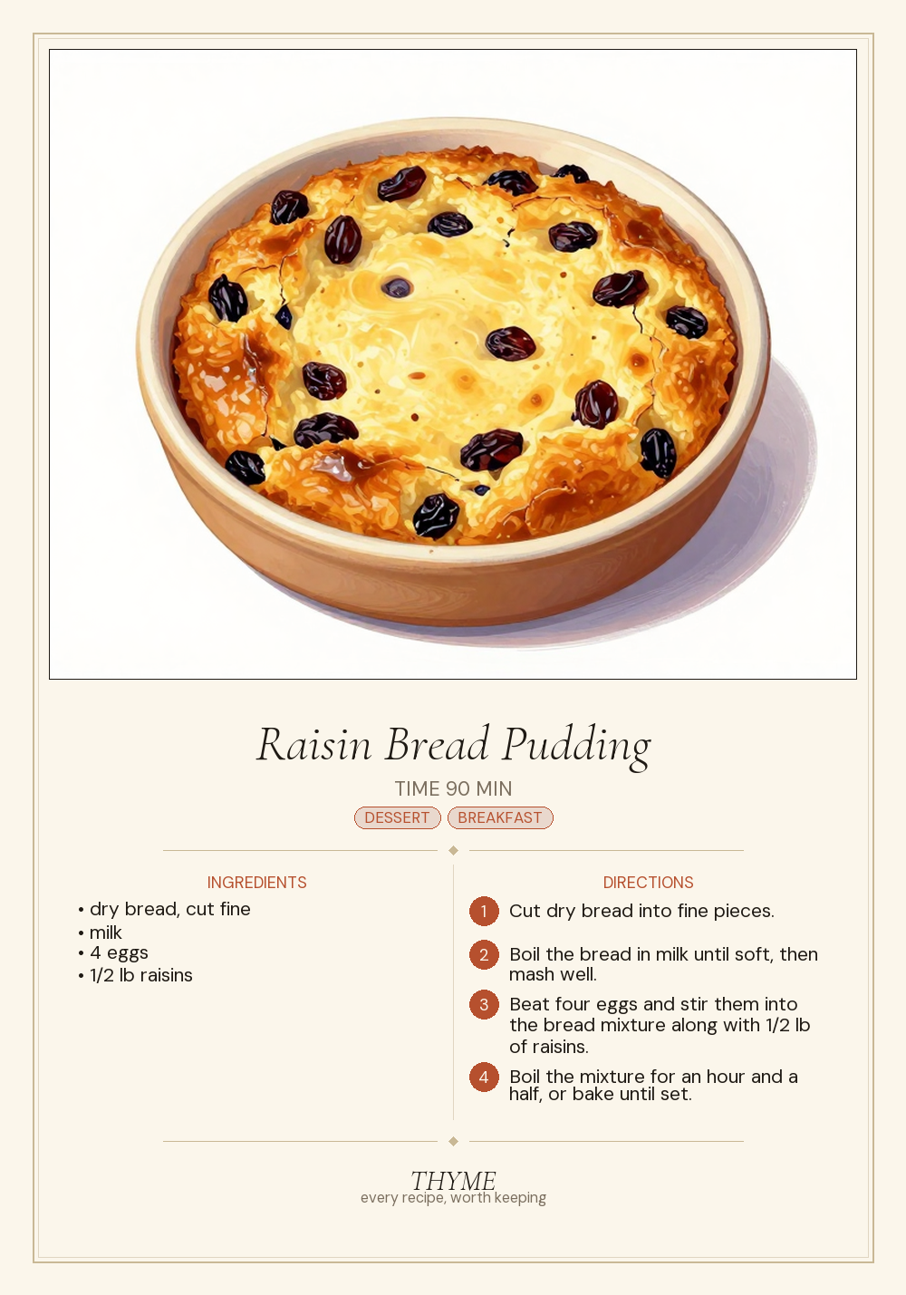 Raisin Bread Pudding