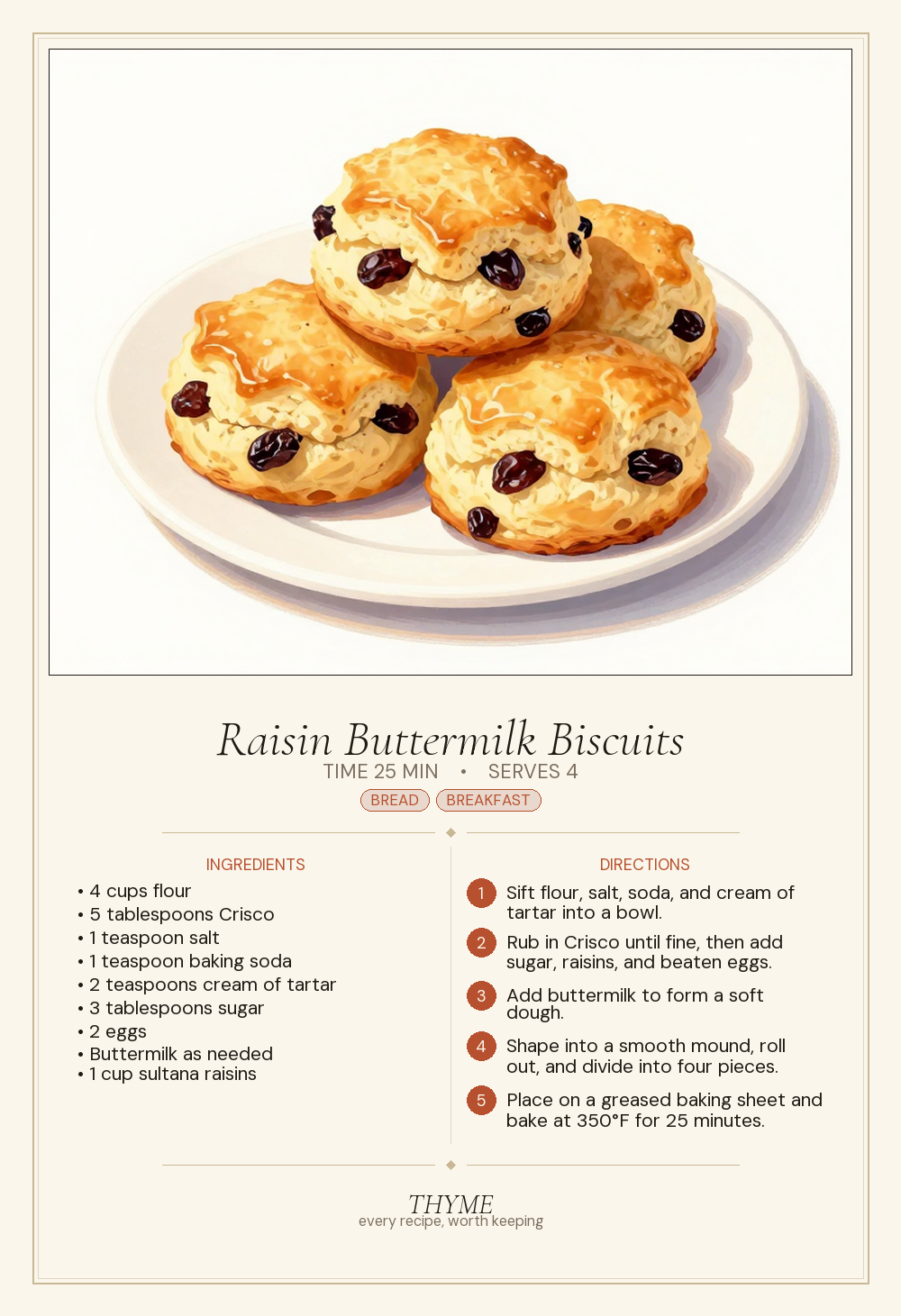 Raisin Buttermilk Biscuits
