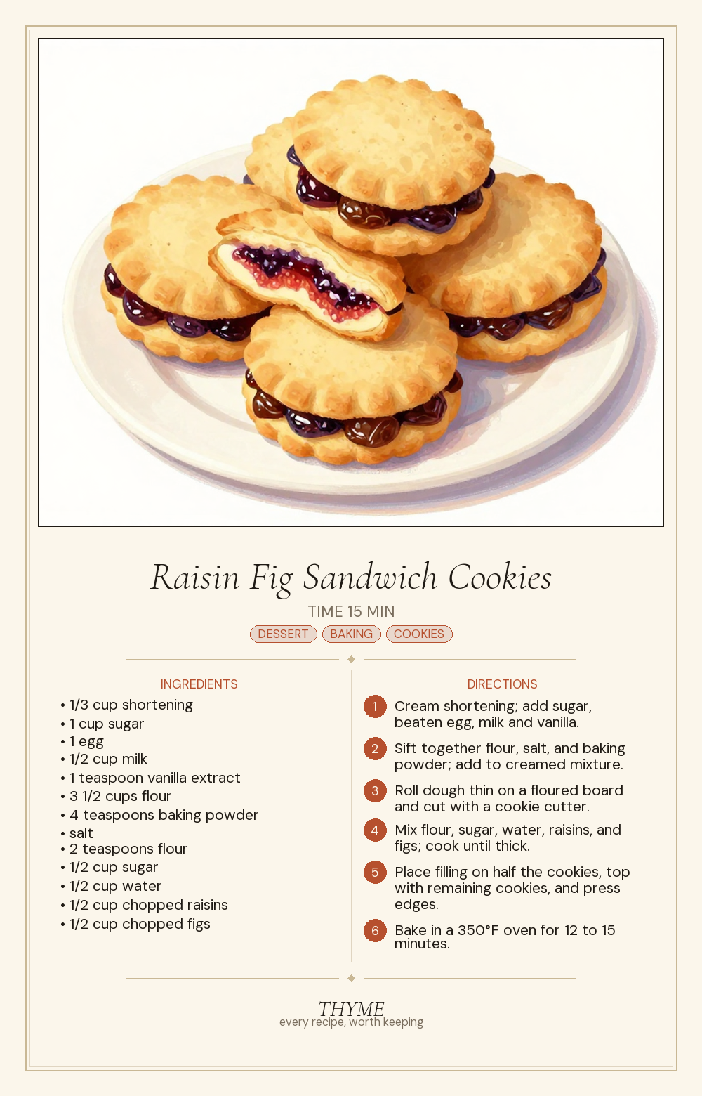Raisin Fig Sandwich Cookies