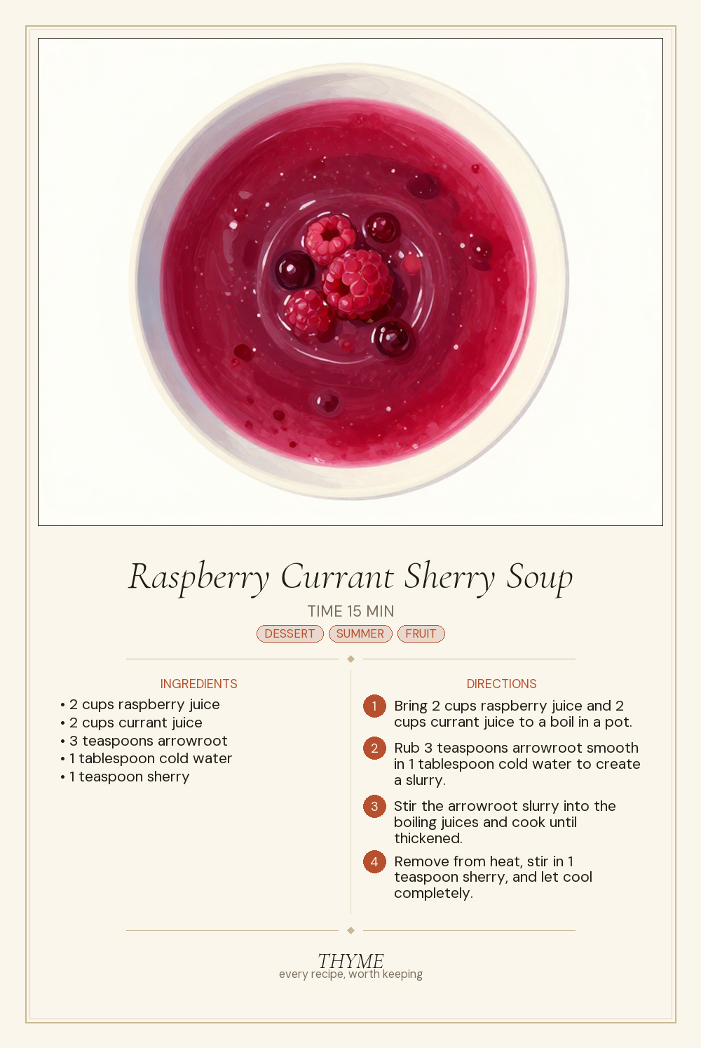 Raspberry Currant Sherry Soup