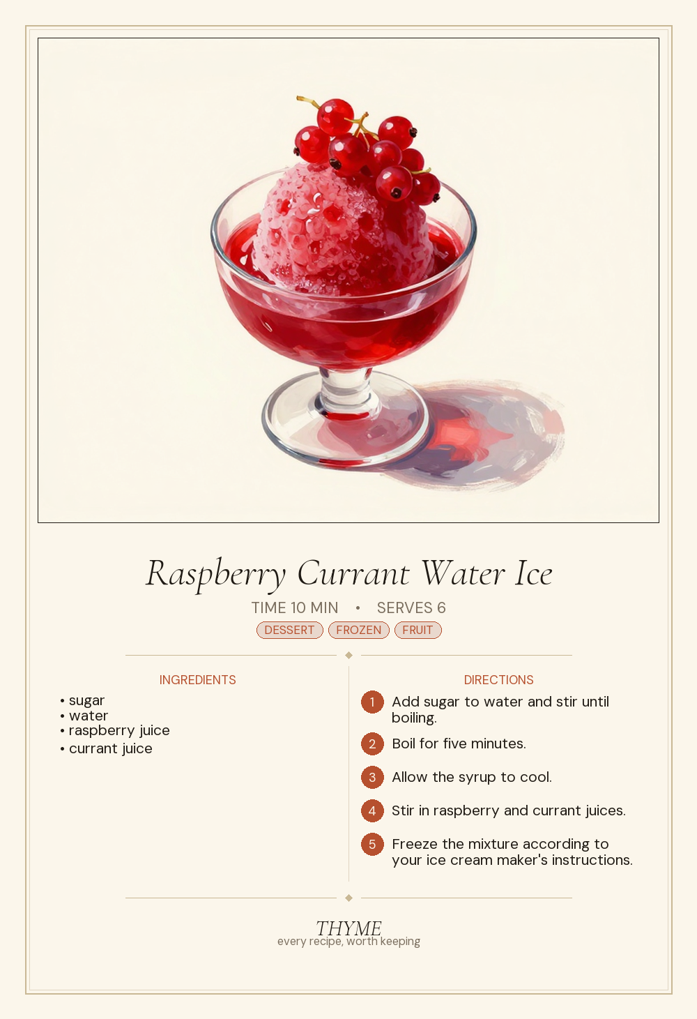 Raspberry Currant Water Ice