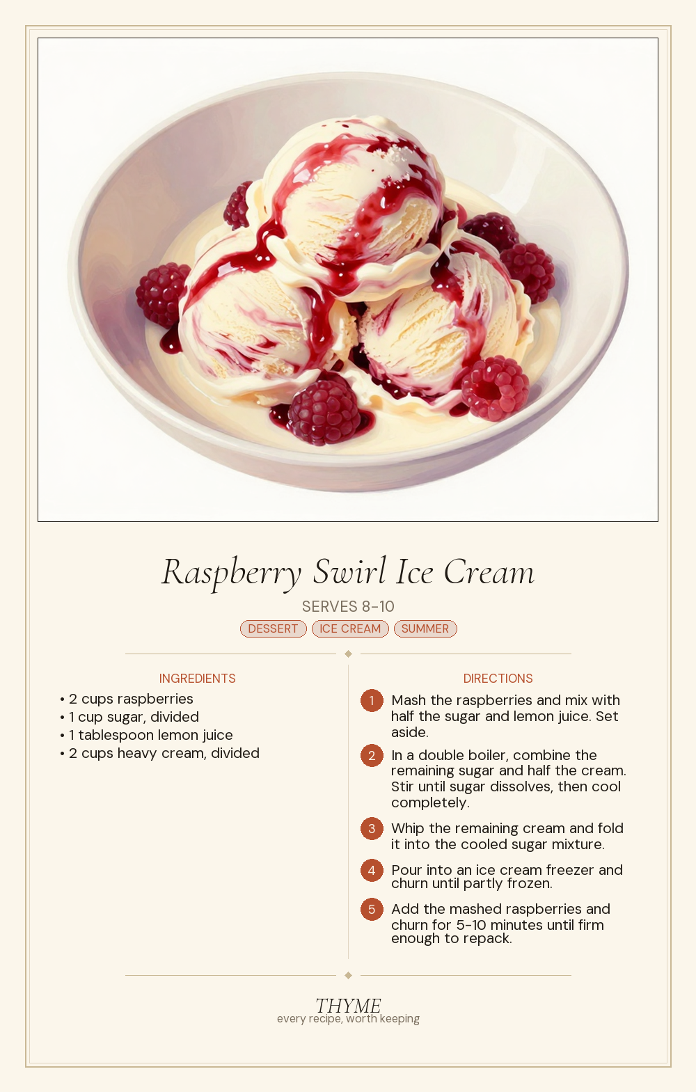Raspberry Swirl Ice Cream