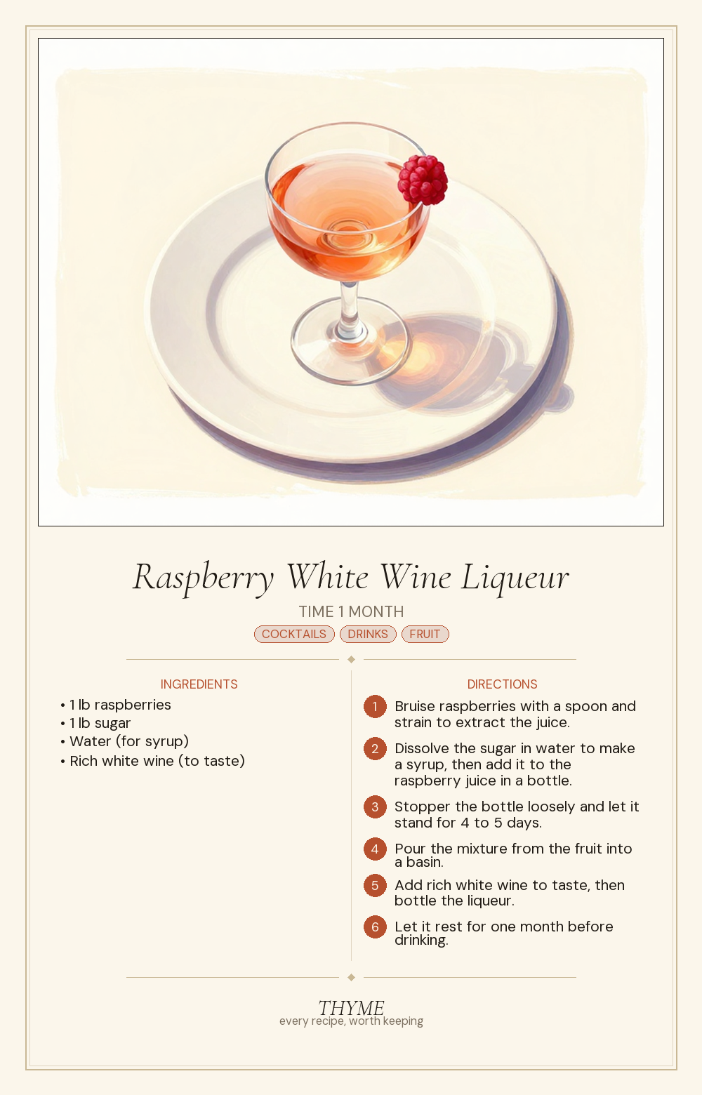 Raspberry White Wine Liqueur
