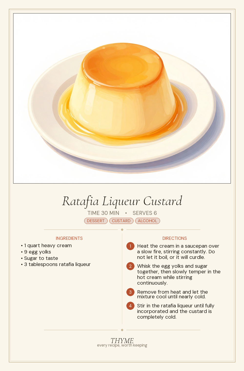 Ratafia Liqueur Custard