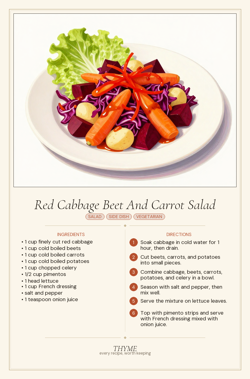 Red Cabbage Beet And Carrot Salad